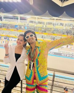 Jannat Zubair Rahmani Instagram - @f1 was fun and @ranveersingh made it even more fun!🫶🏻 Abu Dhabi, United Arab Emirates