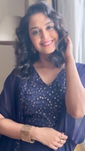Neetha Ashok Instagram - 💙

Styled by @_shilpa_hegde @thestyler_blog 
Hair by @makeover_theju