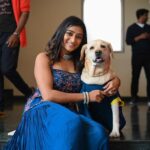 Sangeetha Sringeri Instagram - With the one and only @charlie_thesuperstar @777charliemovie trailer launch! Did u meet her yet? if not, its ok, you still have a chance to meet her on June 10th in ur nearby Theatres! Styled by @joe_elize_joy Outfit @aiwasilks MUA @makeupbynandininr Hairstyle @chaithranr_artistry @hairstylist__sujatha.r Thank you for the lovely click @vageeshkanth