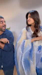 Shilpa Shetty Instagram - My Director’s inner monologue 🤣😅😋 @iyerkarthik #funnyreels #trendingaudio #trendingreels #justforlaughs #fridayvibes #behindthescenes #workmodeon #laughs