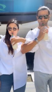 Vivek Dahiya Instagram - Found a new way to drink our coconut milkshake. How many spins do you reckon we would have finished the drink in? 

1. 32
2. 64
3. 98
4. None of the above
