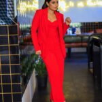 Aishwarya Sharma Bhatt Instagram - No one is you.. That is YOUR POWER 😎 #bosslady Styled by @rimadidthat Photographer @the_pixeleyes Glam @makeupbynainaa Outfit @houseofreeofficial Jewellery @goldenbyree Location @invisiblegastronomybar PR @mediatribein #aishwaryashrma #photoshoot #pantsuit #ootd #potd #redlady #laalishq #havefaithinyourself #loveyourself #staypositive #findpeace