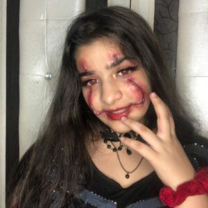 Ananya Agarwal Instagram - bad and BOO-jee🕸🕷🔪🥀☠️

#happyhalloween #halloween #halloweenmakeup #halloween2020 #sfx #sfxmakeup #mua #spookyseason