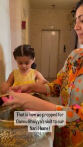 Ankita Bhargava Patel Instagram - Prepping for Gannu Bhaiyya’s visit!

Involving a toddler in festivities is a such a great opportunity to teach so many things -

Our culture
Responsibilities
Togetherness
Duties
The whole idea of dressing up and showing on time !

The list is endless ! 
Full video on my you tube channel 😍