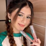 Arishfa Khan Instagram - MISHY ME💚 I make this beautiful shade by using ( Miss mischief and Cherry chocolate ) 😍💄 Do you guys like this shade? Lemme know in the comment section 🤩 Order yours now at 549/- rupees (each) or Carry me along bundle from www.mishymecosmetics.com 🥰 #mishymecosmetics