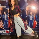 Dipannita Sharma Instagram - Some ‘December’ layering in Mumbai :) for the screening of #maarrich last evening … In theatres now ! ♥️ Photo credits : @kashishthakur_official ( erm why did we not take a picture ? Thank you much , btw top credits to you ! & followed by #Shaazmeen closely ) #9thdecember #denimsandchecks #sneakerboots