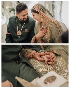 Hussain Dalal Instagram - “Her laugh was love at first sight to the blind man in a dark cave” - atticus.
Zeeba came into my life at the peak of the pandemic and while the world had found no cures or answers I had found mine ♥️. 
We met for the first time not like strangers, but lovers who hadn’t met in centuries and before I could make up my mind, my heart knew … my heart knew what hearts know. Zeeba made me realise what love should feel like.. 1 year and something later here we are… realising our destiny! #alhamdolillah #mashallah 🧿
A big thank you to @theweddingstory_official for capturing the most beautiful days of our life with such beauty and grace ♥️
All my wedding clothes designed and styled by @bibizeebamiraie @zeebamiraie 
Clothes created by @akshaykalmadi 
Shoes by @coppermallet 
Hair by @imranshaikh.730
