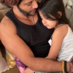 Karanvir Bohra Instagram - My girls in the morning before school… Sleepy Hiding Searching Packing