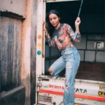 Madhurima Roy Instagram - Up tempo ⬆️ .. Quite literally .. Creative direction & photography @bharat_rawail Styling @henna.akhtar & I .. #potraits #streetstyle #rusted #photoshoot