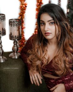 Malavika Menon Instagram - Merry Christmas loves🎅🎁✨
Wearing @fingerprinz_bridal_hub
Capture @jishnumurali_ 
MAKEUP : @_arya_jithins_makeover
Hair : @makeovers_by_anjaly