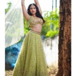 Mannara Instagram - Twirling through the streets in my Regal glory 💚🍃 •Timeless n elegant••