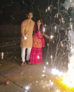 Megha Chakraborty Instagram - Wish you all a very Happy Diwali 😊 

#meghachakraborty #sahilphull #mehil #Diwali