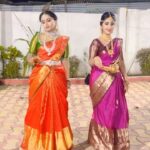 Meghana Lokesh Instagram - Combination repeat 👩🏻‍❤️‍💋‍👩🏻✨ @meghnalokesh @kalyanam_kamaneeyam_official @zeetelugu @zee5telugu #kalyanamamkalyanam #meghanalokesh #tulasiyerra #zeetelugu #zee5 #marriagescences #serial #latestrells #entertainment # funn😊😄