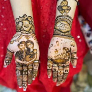 Pooja Banerjee Instagram - And so it begins…. #BabyShowerSaga SEJWAL Junior Arriving Soon… #BabyPoo #PoojaBanerjee #BlueMermaid #Preggo #PreggoLife #MommyToBe mehendi by @bhavna_mehandi_artist @pinkymehndiart