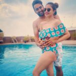 Pooja Banerjee Instagram - 🤰 MY FAMILY ThREE ❤️ #Blessed #NEWbeginnings #BlueMermaid #SandeepSejwal #PoojaBanerjee 🧿 swimsuit by @hunkemollerindia Bangalore, India