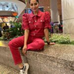 Ridheema Tiwari Instagram - When a tree grows out of me 🤪 Wearing : @athenalifestyle.in #airportlook #coordset #ridhiematiwari Terminal 2 Chatrapati Shivaji Terminal Mumbai