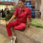 Ridheema Tiwari Instagram - When a tree grows out of me 🤪 Wearing : @athenalifestyle.in #airportlook #coordset #ridhiematiwari Terminal 2 Chatrapati Shivaji Terminal Mumbai