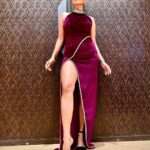 Ridheema Tiwari Instagram - On Cloud Wine 🍷 Outfit @vioriccaofficial Jewellery @itahdnura Styling @instylewithaditi #winegown #glamglam #casinostyle #partystyling #phuket #phuketthailand #thailand #ridhiematiwari #sexylegshot JW Marriott Khao Lak Resort & Spa