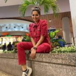 Ridheema Tiwari Instagram - When a tree grows out of me 🤪 Wearing : @athenalifestyle.in #airportlook #coordset #ridhiematiwari Terminal 2 Chatrapati Shivaji Terminal Mumbai