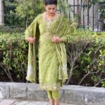 Sapna Choudhary Instagram - Be a soul who finds beauty in everything….🥰 Outfit by @ratnavati_collection09 #suit #suitlover #colorful #lookoftheday #green #sapnachaudhary #desiqueen #desigirl #workhard #positivevibes #positivity #thankgodforeverything