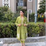 Sapna Choudhary Instagram - Be a soul who finds beauty in everything….🥰 Outfit by @ratnavati_collection09 #suit #suitlover #colorful #lookoftheday #green #sapnachaudhary #desiqueen #desigirl #workhard #positivevibes #positivity #thankgodforeverything