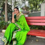 Sujitha Instagram – 💚🍀💚
Just like me #photooftheday 
Beautiful green saree and blouse 
🤗 @nakshatraa.trends