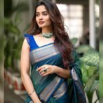 Teju Ashwini Instagram - 💙 Saree @thepallushop Jewellery @mspinkpantherjewel 📸 @sathyaphotography3 Blouse : @ekantastudio #tejuashwini