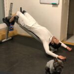 Akhil Akkineni Instagram - Just smashed a 445 am work out ! Pretty dead my self but my little drogo seems more dead 😂😂😂. He’s not too happy about this 5 am stuff.!🤷🏻‍♂️ #beatthesunup #2019goals