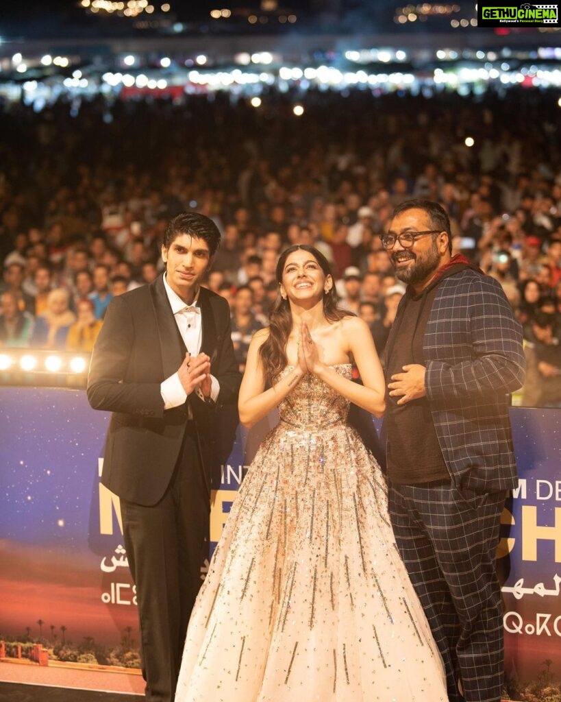 Alaya F Instagram - Lots and lots of gratitude and joy!!🥰 here are some moments from the World Premiere of our film Almost Pyaar with DJ Mohobbat at the @marrakechfilmfestival 🥰 @anuragkashyap10 @itskaranmehta Thank you for capturing these moments @marrakechphotographe Outfit by @monishajaising , styled by @tanghavri , make up by @phophiemathiasmakeup , hair by @hairpalacio