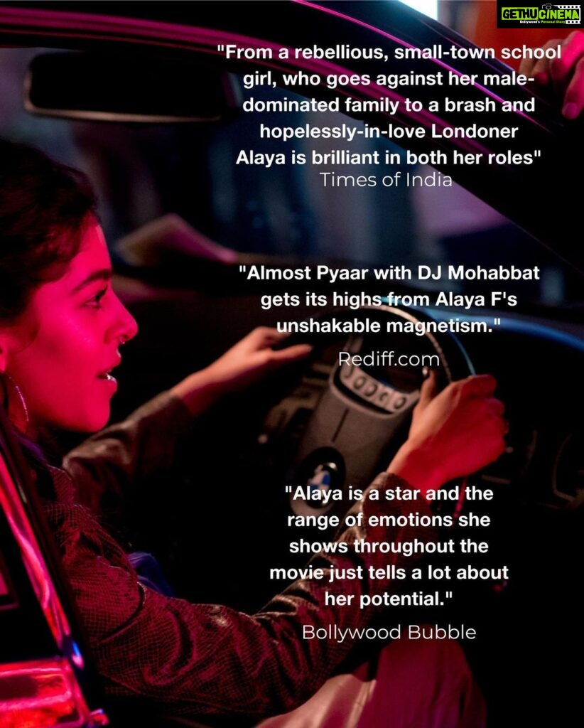 Alaya F Instagram - Thank you so much for all the love♥️ Ayesha, Amrita and Alaya are overjoyed🥰 @anuragkashyap10 sir taught me to perform without preparation and only with feeling and intuition. Lines and dialect were given to us on the spot and I barely ever got more than 2-3 takes, it forced me to be impulsive and stick to my conviction. It’s something I hope to carry with me through my whole career♥️ ALMOST PYAAR WITH DJ MOHABBAT IS IN THEATRES NOW!! Go get your tickets NOW!!♥️