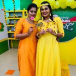 Alina Padikkal Instagram - Family♥️ @kairalitv celebrity kitchen magic coming soon : haldi episode During this pandemic I was lucky enough to celebrate haldi with my crew members.. still in shock and you guys rocked the haldi function ♥️ Feeling blessed and loved.! Prayers and wishes ♥️ Kairali TV