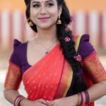 Alya Manasa Instagram - Bringing back our traditions with this wonderful Halfsaree from @ivalinmabia I am so excited to wear a Halfsaree for the first time, that too from the Number One Designer Halfsaree House in India! . This Halfsaree is a perfect blend of purple and a beautiful shade of peach orange giving it a super stunning look. The cotton skirt with the zari detailed motifs on the border paired with a purple blouse and a peach orange coloured dhavani with border to complete the look. . . . Halfsaree from: @ivalinmabia Captured by : @p2click.in . #ivalinmabia #halfsaree #halfsareelove #blouse #ivalhalfsaree #halfsareefashion #sareeblouse #silkcotton #no1 #fashionable #tradition #elegance #style #beauty #mabiaboutique #mabia