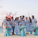 Alya Manasa Instagram - My son’s 1st birthday celebration #maldives #arsh #1stbirthday 😍🤩I think it’s a very different place to celebrate babies 1st birthday 🥳 & we did it with our family & we wore a same Color outfit that is excellently designed @m_lady_couture Beautifully Captured @dhanush__photography Always we travel only with #touron Travel partner @touronholidays Costume @m_lady_couture Location @fushifaru Maldives