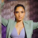 Ankita Lokhande Instagram - Be the kind of woman that makes other women wants to up their game !! Suit @zara Jewellery @doi_designersofindia Footwear @monrowshoes Stylist @castelino_priyanka Makeup @cashmakeupartistry Hair @the_art_case_byfarah Shot by @studiothirty6_films