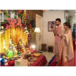 Ankita Lokhande Instagram - Our first ganpati and Gauri puja together❤️ Truly blessed ❤️