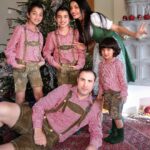 Celina Jaitly Instagram - Getting this huge half Austrian half Indian family to fit and pose in front of our Christmas tree ( without calling emergency services) deserves a Nobel prize in patience for @haag.peter and my self 😂. Don't worry, it's just the first 40 years of parenting that are the hardest. Having said that.. I count my Christmas blessings with my family's faces…. Hope you had a delicious Christmas… 🧿 Ps - If you are wondering what we are wearing well it is our Austrian National dress the lederhosen for the boys and Dirndl for me. #🧿 #family #european #austrian #indian #celina #celinajaitly #celinajaitley #peterhaag #winstonjhaag #viraajhaag #arthurjhaag #eurasian #bollywood #indianactress #weihnachten #christmastree #dirndl #lederhosen #christmas #christmasoutfit #familyphotography #familyphotos Austria, Europe