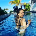 Chahatt Khanna Instagram - Water baby 🦀 #cancer #water #pool #vacation #chahattkhanna #beach #maldives