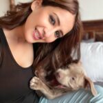 Chahatt Khanna Instagram - Moments spent with you are the most special ❤️🧿 @babyboysultankhanna #babylove #babyboy #son #puppylove #pitbull #americanbully #puppy #dog #life
