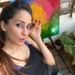 Chahatt Khanna Instagram - रंगों से भरी शाम ! #ckpaints #painting #evening #chahattkhanna #colours #quarantinelife #newartist #artistsoninstagram #art