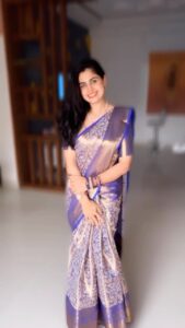 Chaitra Rai Instagram - Desi vibes are on ♥️

#saree: @devi_collections5217 

#happytime #funtime #trendingreels #trendingnow #song #actress #tfi #viralreels #reeloftheday #instagood #saree #sareediaries #thankful #thankfulgratefulblessed #chaithrarai17