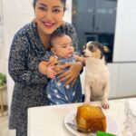Debina Bonnerjee Instagram - Happy bday to my forever little boy #pablo . @mr.pablochoudhary . While we are busy clicking pictures something is transpiring between these 2. Lianna is holding Pablo’s back in her fist…. And he doesn’t know how to react. To pose or to complain or to feel the pain. . It was a day of realising that he understands and reacts like a human when it comes to his little sister @lianna_choudhary . #happybirthday #lianna