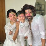 Debina Bonnerjee Instagram - Hamara wala happy holi . . . . . #happyholi #firstholi @guruchoudhary @lianna_choudhary @divishaadiva
