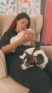 Debina Bonnerjee Instagram - How both my babies are faring. 🥰🌸🐶
.
.
.
#reels  #momlife