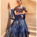 Falaq Naaz Instagram - ♠️💙🦋 . . . Event day-2 by @silverbell.networks Outfit-: @charmisdesign Accessories-: @the_jewel_gallery . . . #eventdiaries #indianlook #outfits #lehenga #jewellery #actor #falaqnaaz #blueoutfit #hairstyles #makeup