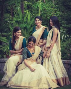 Indhuja Ravichandran Instagram - Its ONAM ♥️ 
Lets be happy and celebrate 🌺 

Wardrobe : @rehanabasheerofficial 
Photography : @kiransa 
Hair stylist : @salonvolum
Jewellery: @chennaigoldhouse 

#happyonam #godsowncountry #onamcelebration