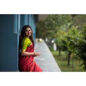 Indhuja Ravichandran Instagram - Saree is the perfect way of proudly flaunting who I am without having to say it.
Shot By @pk_views
Earings are visible  @chennai.allcollections