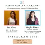 Ira Khan Instagram - Our Voix is thrilled to have Ira Khan ( @khan.ira ), CEO and Director of Agatsu Foundation ( @agatsufoundation ) with us for an insightful live session on 16th of April at 12 pm (IST), discussing the preventive aspects of child sexual abuse. #ourvoix #safetyaclickaway #superbuddies #animatedmovies #speakout #spreadawareness #abuse #sexualviolence #coercivecontrol #childabuseawareness #instagram #instagramlive