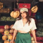 Miesha Saakshi Iyer Instagram - I’m bananas for you 🍌 . . . . . Outfit @myramisty2021 📸 @swagatsharmaphotography . . . #fruit #banana #photooftheday #photography #photoshoot #photo #photo #bandana #streetstyle #groceryshopping #headscarf #ootd #mood #aesthetic #vibes #explore #miesha #mieshaiyar #grateful #gratitude #thankyouforeverything 🧿✨ Delhi, India