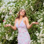Miesha Saakshi Iyer Instagram - Coz’ I deserve happiness 🌸 . . . . . Outfit @closet.hues 📸 @swagatsharmaphotography #happiness #happygirlsaretheprettiest #flowers #floral #floraldress #happyvibes #allsmiles #ootd #miesha #mieshaiyer #grateful #gratitude #thankyouforeverything 🧿✨