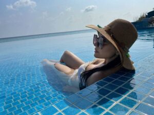 Minissha Lamba Instagram - A picture a day... Keeps the blues away.... In this case though... The blues are highly appreciated...
.
.
.
.
.
.
.
.
.
.
.
@hideawaybeachmaldives